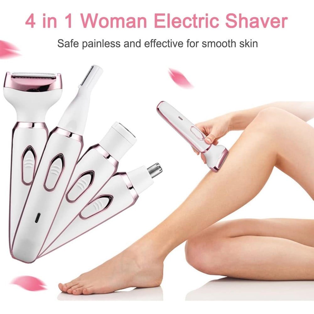 RASOIO ELETTRICO DONNA PER CORPO VISO NASO RICARICABILE PORTATILE 4IN1