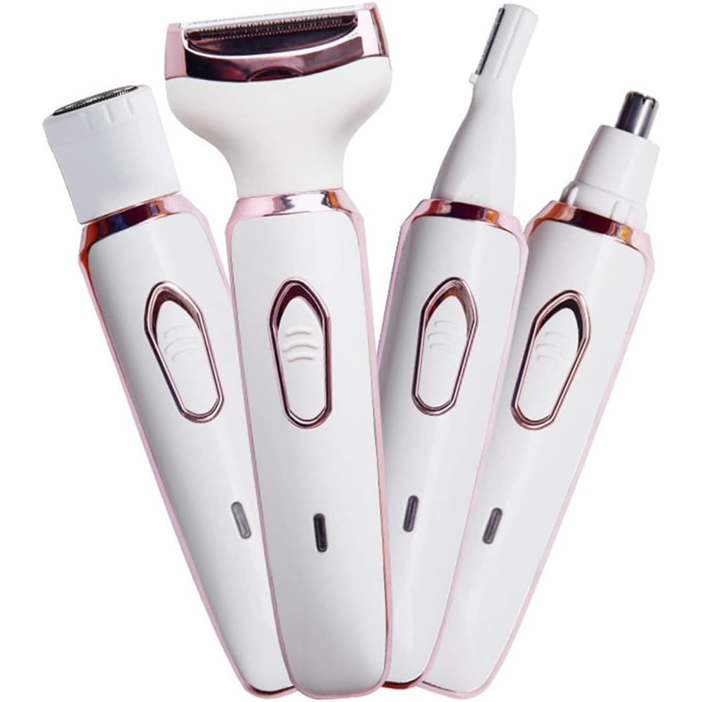 RASOIO ELETTRICO DONNA PER CORPO VISO NASO RICARICABILE PORTATILE 4IN1