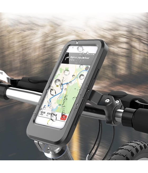 CUSTODIA PORTA SMARTPHONE BICI ROTAZIONE 360° IMPERMEABILE LE-385