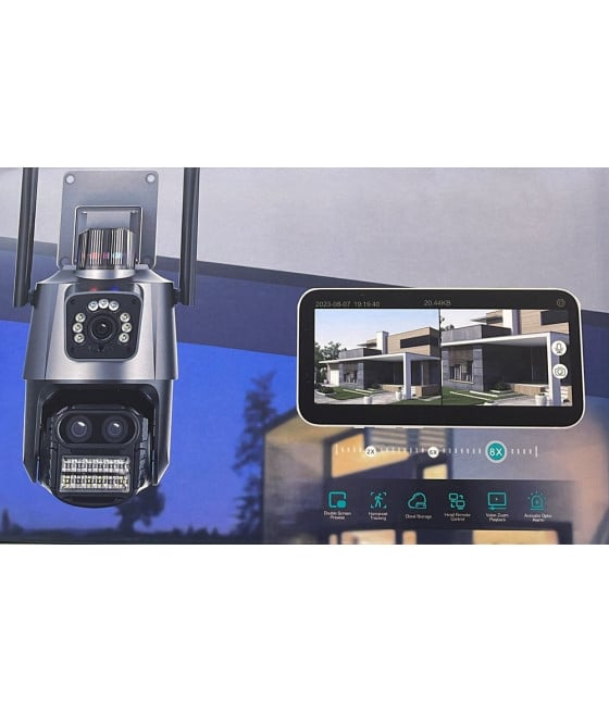 TELECAMERA SICUREZZA DOMESTICA WIRELESS ESTERNA ZOOM 8X SORVEGLIANZA