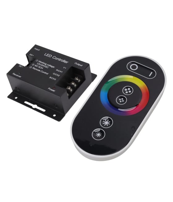 CONTROLLER PER STRISCE LED RGB 12V/24V A 3 VIE CON TELECOMANDO F53