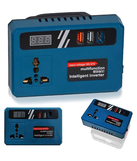 CONVERTITORE DI BATTERIA PER MAKITA 18V 150W 220V DC 5V 2 USB 1 USB-C