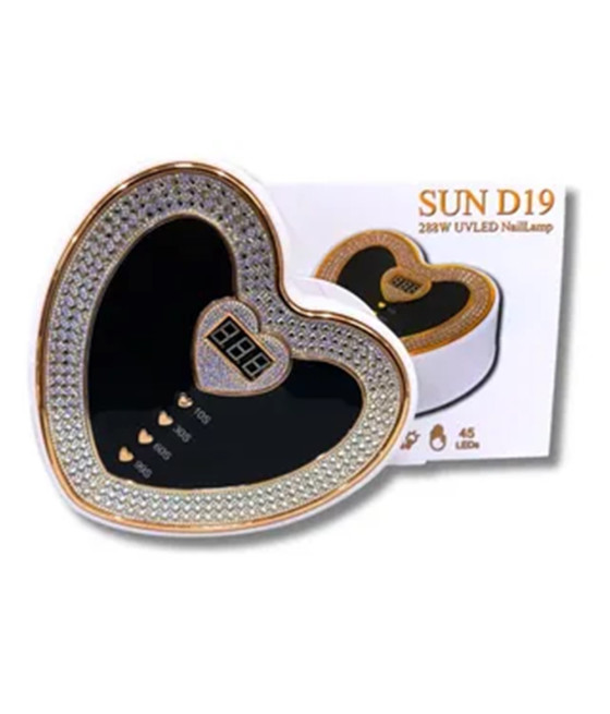 LAMPADA FORNETTO UNGHIE SUN D19 UV LED 288W FORMA CUORE DISPLAY DIGITALE