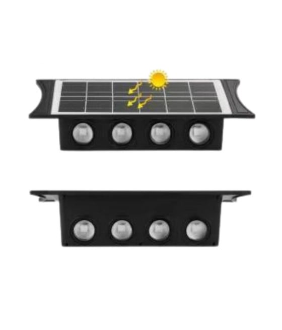 APPLIQUE LAMPADA DA ESTERNO SOLARE BIDIREZIONALE IMPERMEABILE MEQ-FO-8