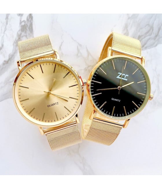Orologio uomo elegante oro 40mm minimal acciaio