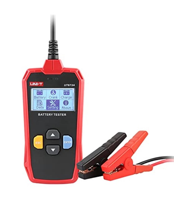 TESTER PER BATTERIE UT673A AUTO ANALIZZATORE CARICA TENSIONE 12V 24V