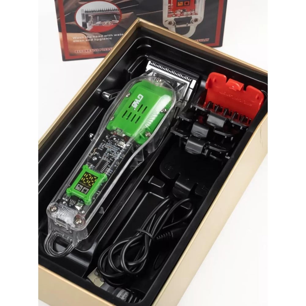 TAGLIACAPELLI RICARICABILE USB DISPLAY LED DESIGN TRASPARENTE GW-9972
