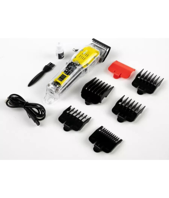 TAGLIACAPELLI RICARICABILE USB DISPLAY LED DESIGN TRASPARENTE GW-9972