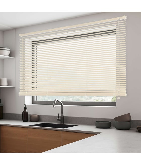 TENDA VENEZIANA BEIGE IN PVC 100X160CM PER PORTAFINESTRA PARASOLE TPL41