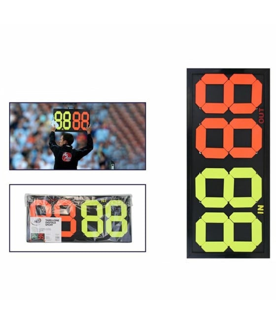 TABELLA TABELLONE CAMBI PARTITA CALCIO SPORT SOSTITUZIONI 4 CIFRE