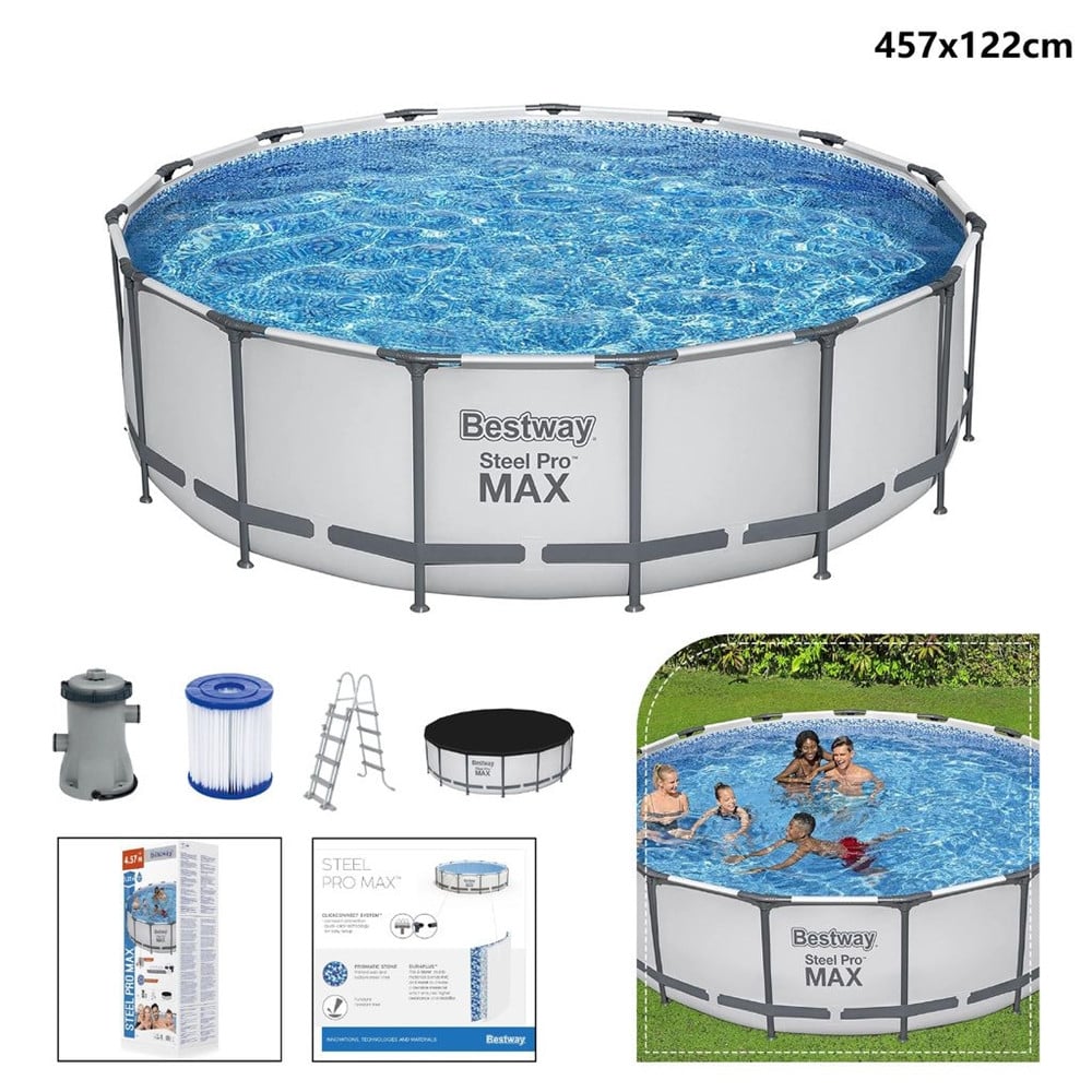 PISCINA FUORI TERRA CON STRUTTURA POMPA FILTRO Ø457X122CM ROTONDA 56438