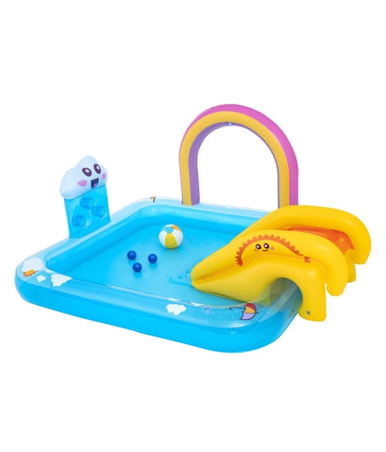 CENTRO GIOCHI ACQUATICO PISCINA GONFIABILE BAMBINI SCIVOLO ARCOBALENO