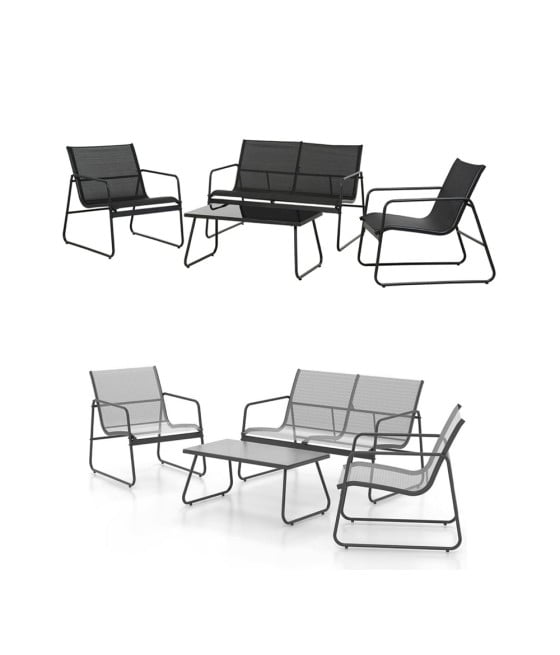 SET GIARDINO SALOTTO DA 4PZ DA ESTERNO CON DIVANO 2 POLTRONE TAVOLINO