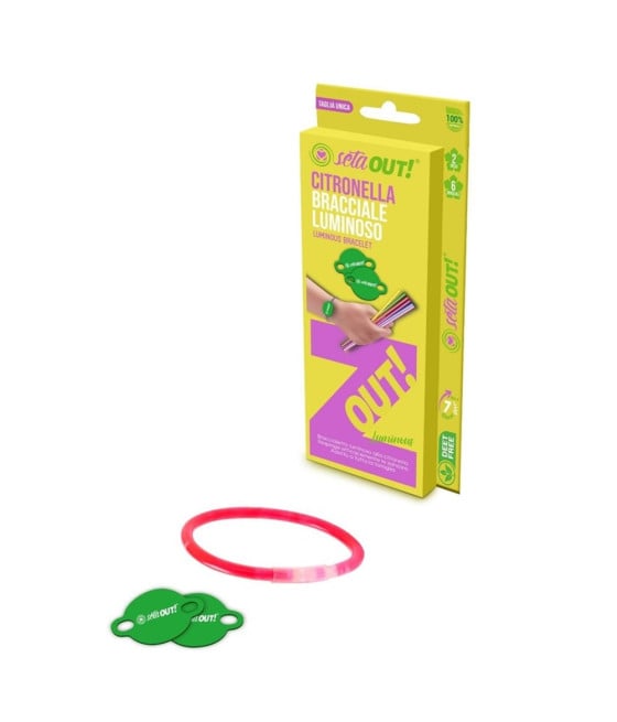 20PZ BRACCIALETTO LUMINOSO 6PZ REPELLENTE CITRONELLA 2 RICARICHE 625686A