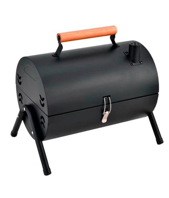 BARBECUE PORTATILE GRIGLIA CILINDRICO CON CAMINO MANIGLIA VASSOI 638970