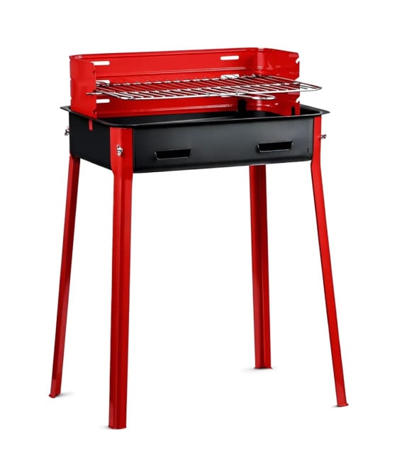 BARBECUE A CARBONELLA ACCIAIO PORTATILE GRIGLIA REGOLABILE ESTERNO 003451A