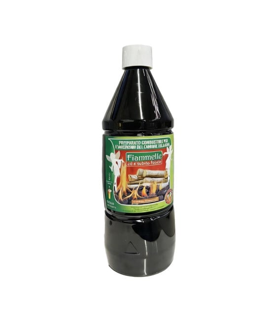OLIO ACCENDIFUOCO COMBUSTIBILE ACCENSIONE CARBONE CAMINO BARBECUE 1LT