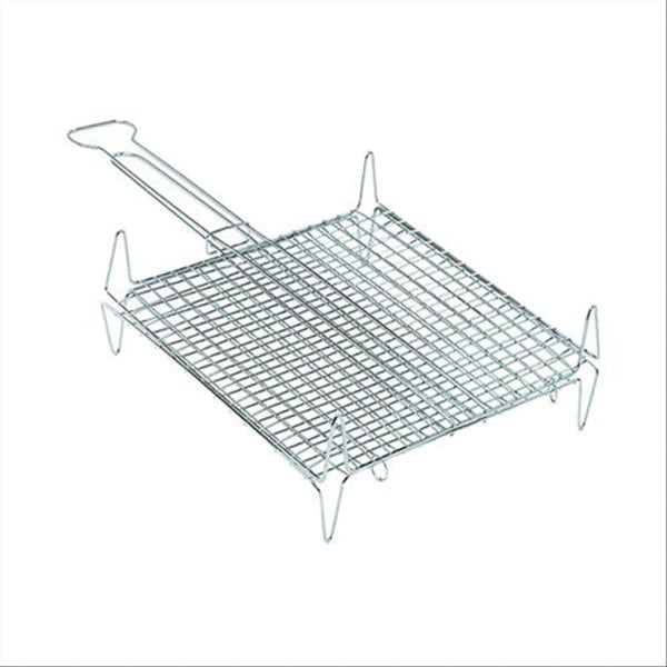 GRATICOLA BOMBATA PER BARBECUE GRIGLIA IN ACCIAIO CON PIEDINI 27X37CM