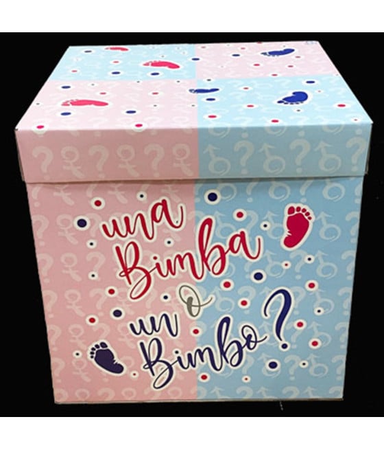 BOX SURPRISE SCATOLA MAGICA BIMBO BIMBA 65X50X50CM DECORATA BABY SHOWER