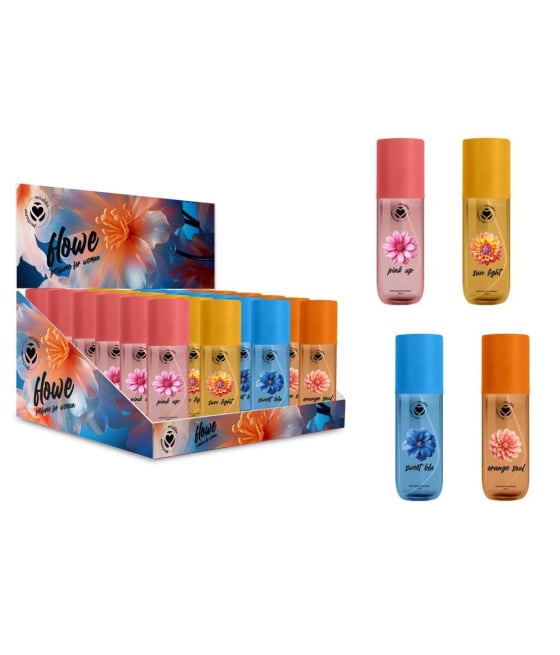 24PZ ACQUA PROFUMATA CORPO DONNA 150ML 4 PROFUMAZIONI ASSORTITE 032664