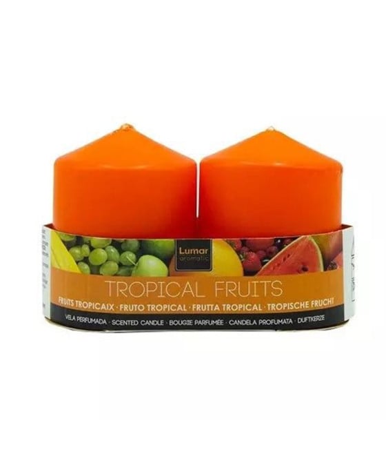 SET DA 6 CANDELE PROFUMATE FRUTTI TROPICALI ARANCIONE AMBIENTI 032814