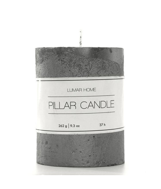 SET 12 PZ CANDELA A COLONNA ARGENTO 90X70MM USO DECORATIVO 262G 032210