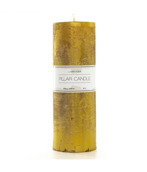 SET 12 PZ CANDELA A COLONNA ORO 200X70MM USO DECORATIVO DA 590G 032241
