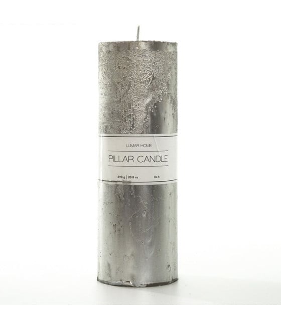 SET 12PZ CANDELA A COLONNA ARGENTO 200X70MM USO DECORATIVO 590G 032258