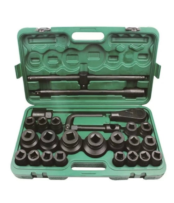 CHIAVI A BUSSOLA ESAGONALI 3/4" 1" 26PZ CAMION TRATTORI CON CRICCHETTO