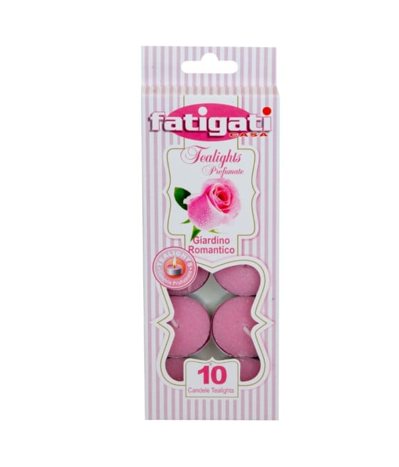 SET 12PZ DA 10 CANDELE PROFUMATE TEALIGHT FRAGRANZA GIARDINO ROMANTICO
