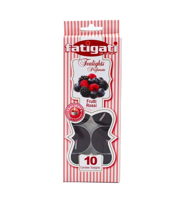 SET 12PZ DA 10 CANDELE PROFUMATE TEALIGHT FRAGRANZA FRUTTI ROSSI 473588