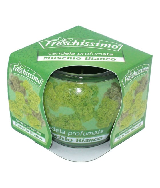 2PZ CANDELA PROFUMATA MUSCHIO BIANCO VASETTO DECORATO AMBIENTI 473793