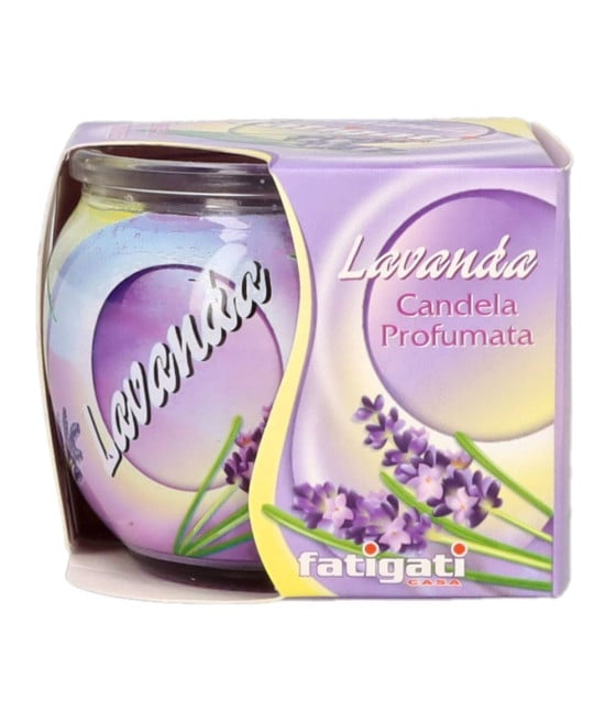 12PZ CANDELA VASETTO VETRO PROFUMO LAVANDA AMBIENTE DECORATIVO 295470