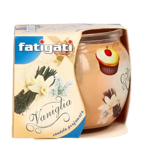 12PZ CANDELA VASETTO VETRO PROFUMO VANIGLIA AMBIENTE DECORATIVO 295500
