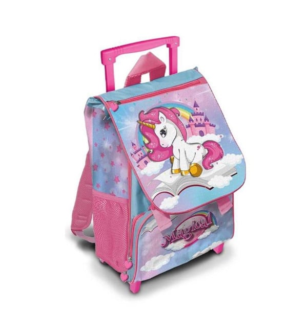 ZAINO TROLLEY ESTENSIBILE 40CM UNICORNO MANICO TELESCOPICO SCUOLA ELEMENTARE