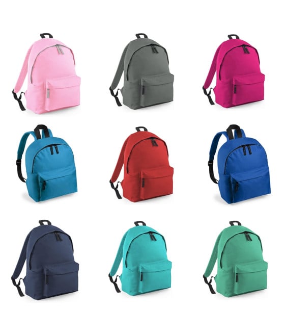 ZAINO UNISEX TINTA UNITA CON TASCA FRONTALE ZIP PER SCUOLA TEMPO LIBERO