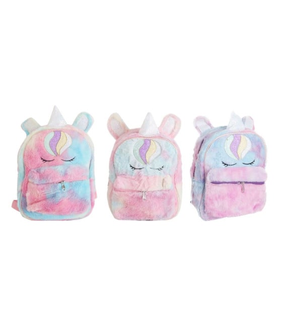 ZAINO BAMBINI FACCIA UNICORNO PELOSA ORECCHIE ASILO TEMPO LIBERO 616779