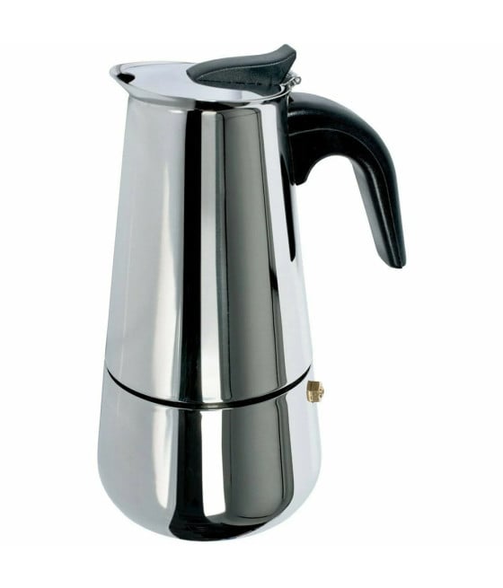 CAFFETTIERA MOKA ACCIAIO LUCIDO MANICO BACHELITE 6 TAZZE FONDO INDUZIONE