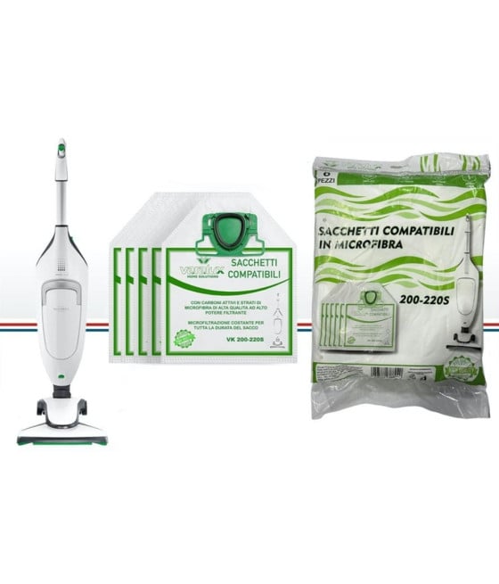 6 SACCHETTI ASPIRAPOLVERE MICROFIBRA COMPATIBILI MODELLI VK200-220s