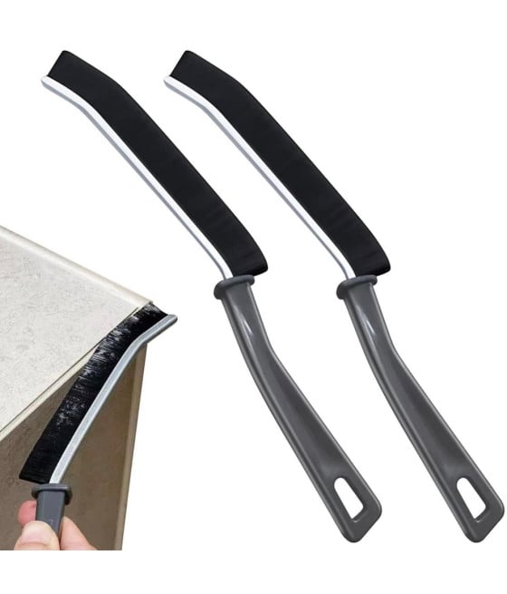 KIT 2 SPAZZOLE PER PULIZIA FUGHE GIUNTI BAGNO DOCCIA CUCINA ERGONOMICO