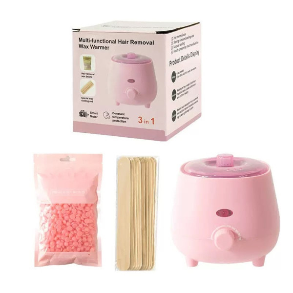 KIT SCALDACERA MULTIFUNZIONE 3IN1 DEPILAZIONE CERA GRANI SPATOLE LEGNO
