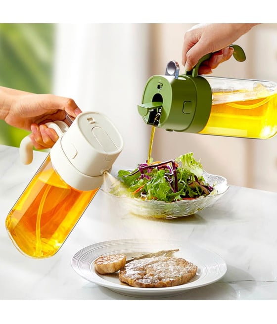 SPRUZZATORE DISPENSER OLIO 2IN1 550ML IMPUGNATURA ERGONOMICA TAPPO SCATTO