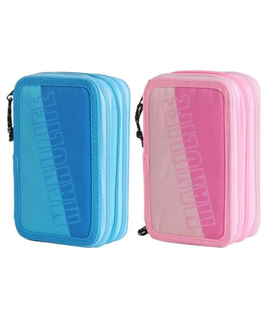 ASTUCCIO SCUOLA TRIPLO 3 ZIP SCOMPARTI DESIGN TEMA SCRITTA LOGO 622056