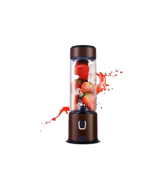 FRULLATORE PORTATILE RICARICABILE USB CON BICCHIERE VETRO ACCIAIO