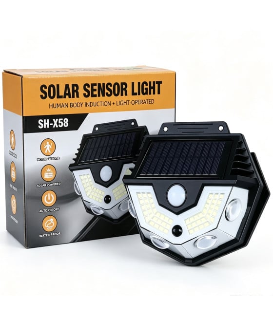 LAMPADA LUCE SOLARE SENSORE MOVIMENTO CREPUSCOLARE SH-X58 IMPERMEABILE