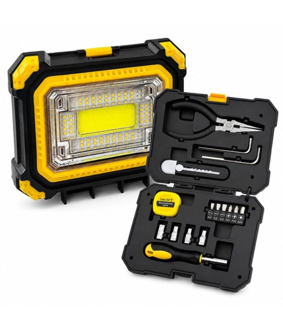 KIT ATTREZZI MULTIFUNZIONALE LAMPADA LED SOLARE RICARICABILE PORTATILE