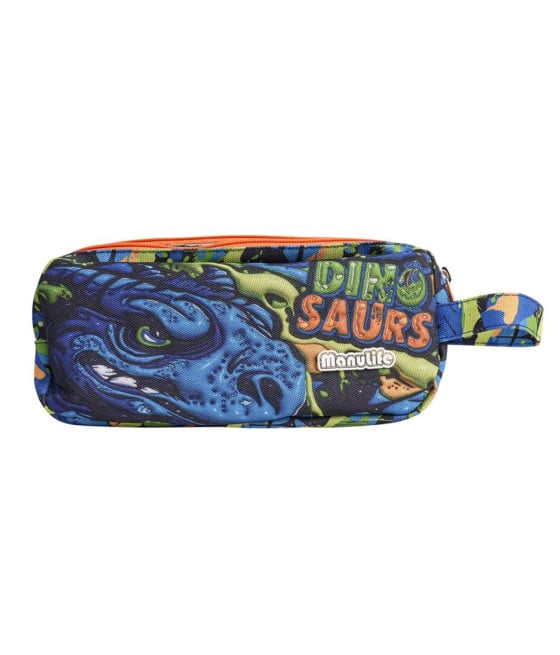 ASTUCCIO SCUOLA A 3 SCOMPARTI ZIP DESIGN DINOSAURO CON MANICO 622040