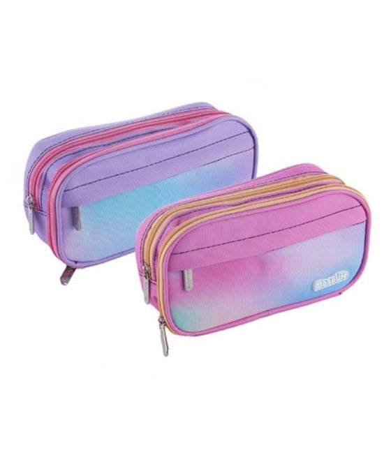 ASTUCCIO SCUOLA PORTAPENNE DESIGN OVALE SFUMATURA VARI SCOMPARTI 622044