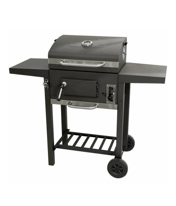 BARBECUE A CARBONE CON COPERCHIO TERMOMETRO INTEGRATO RIPIANI 2 RUOTE