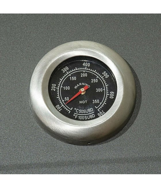 BARBECUE A CARBONE CON COPERCHIO TERMOMETRO INTEGRATO RIPIANI 2 RUOTE